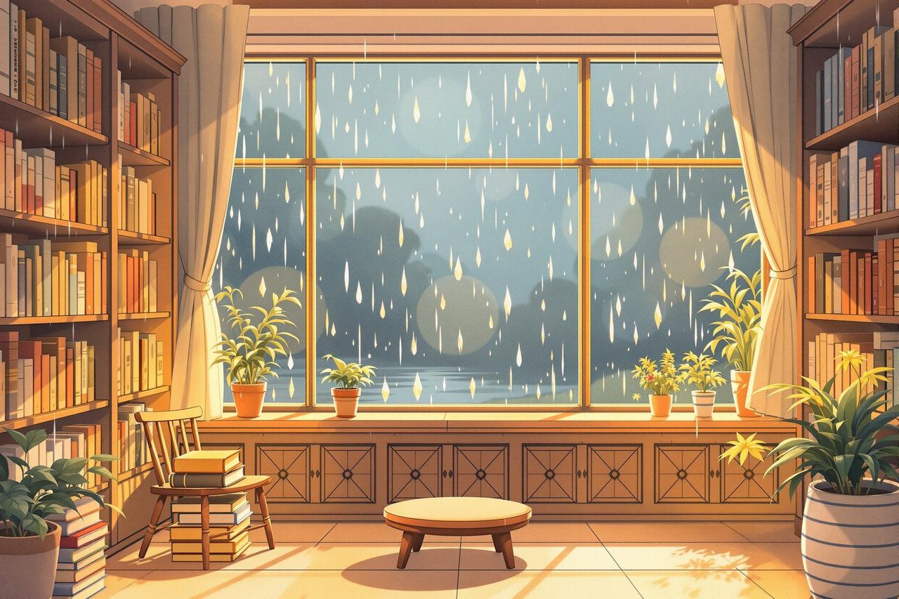 雨天的图书馆 - 短剧素材库作品